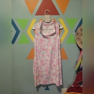 NWT Crown & Ivy Women's Flamingo Cotton Blend Sleeveless Midi Dress Size Small